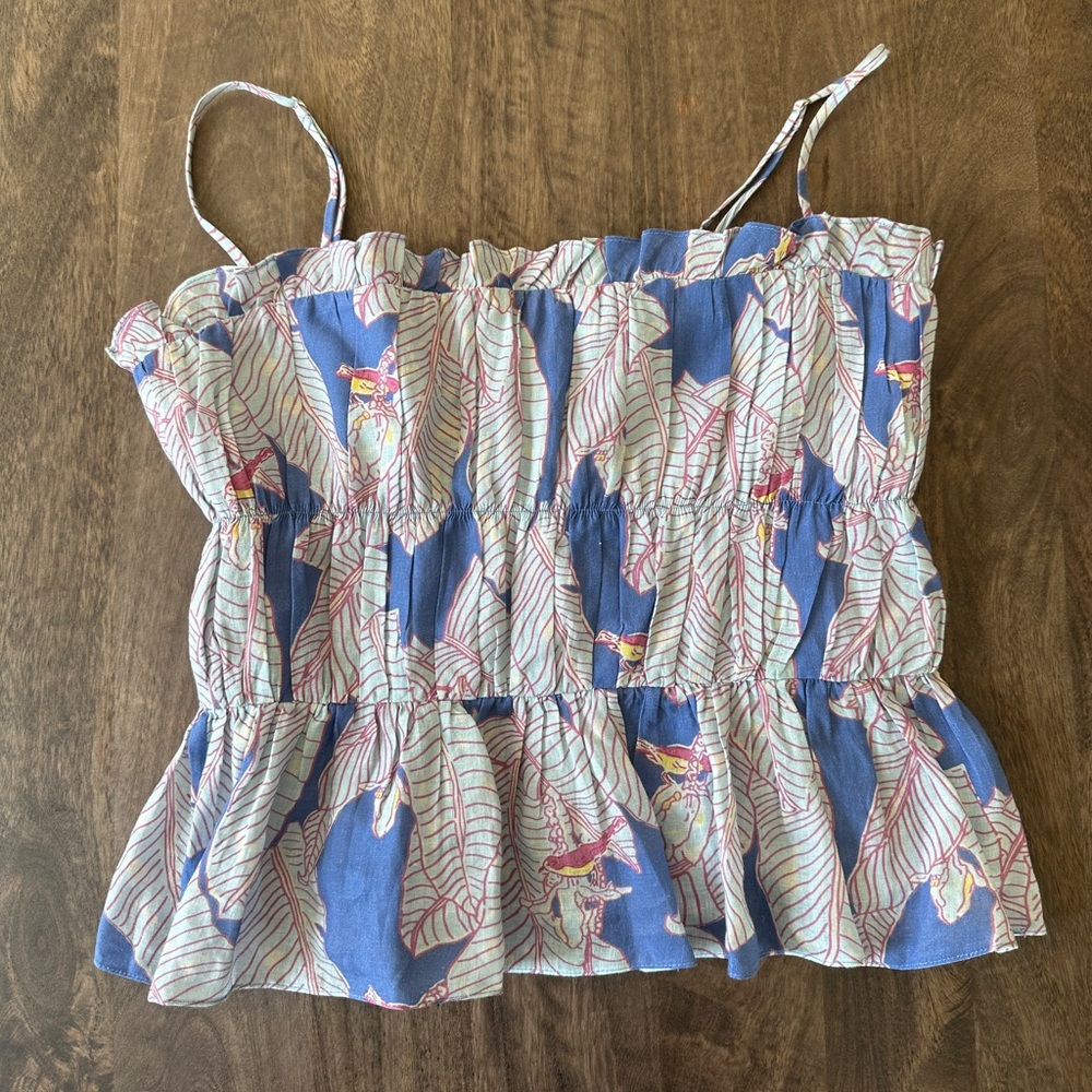 Coco Shop Printed Linen Top